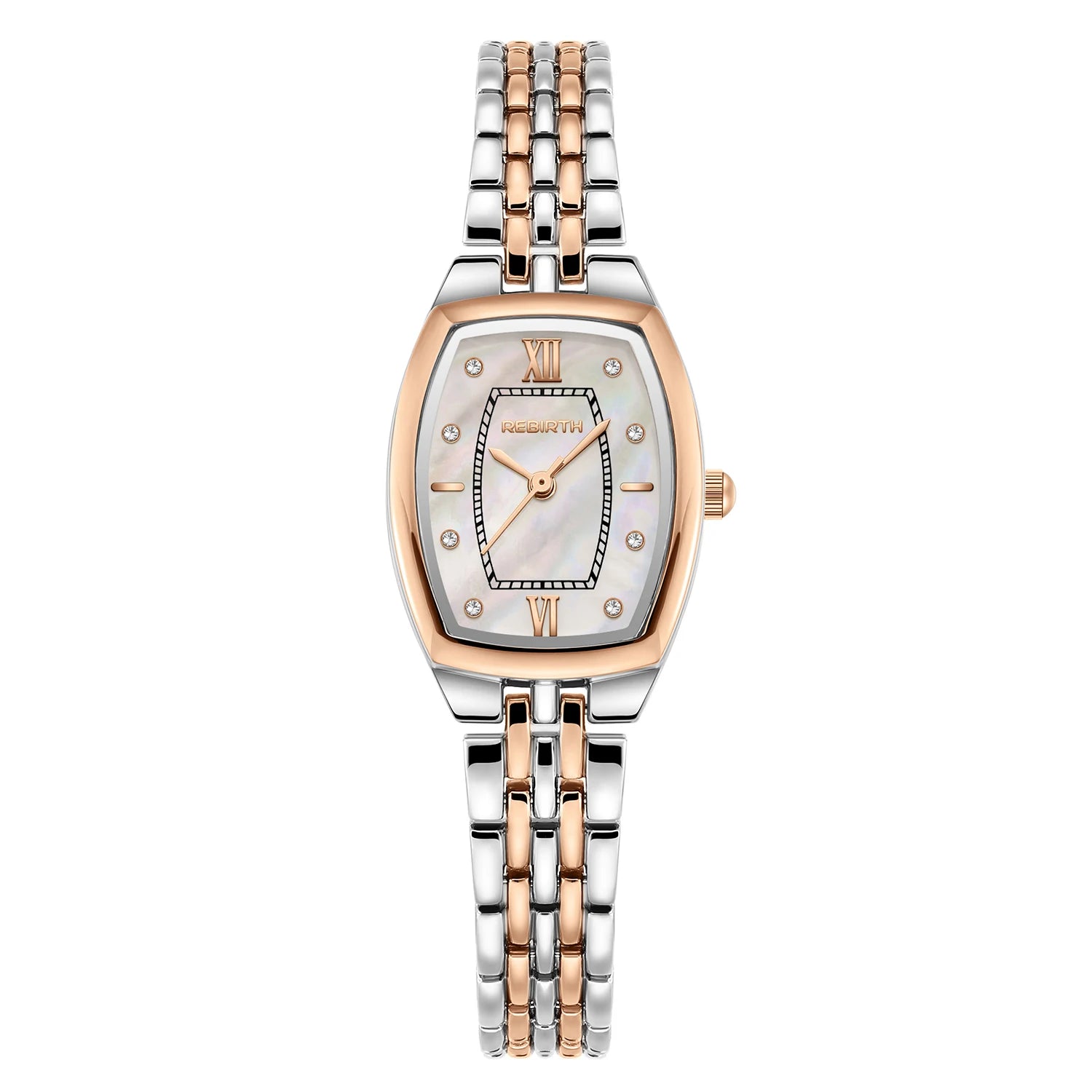 Elegant and Versatile Stainless Steel Strap Business Simple Barrel-Shaped Quartz Watch as a Gift