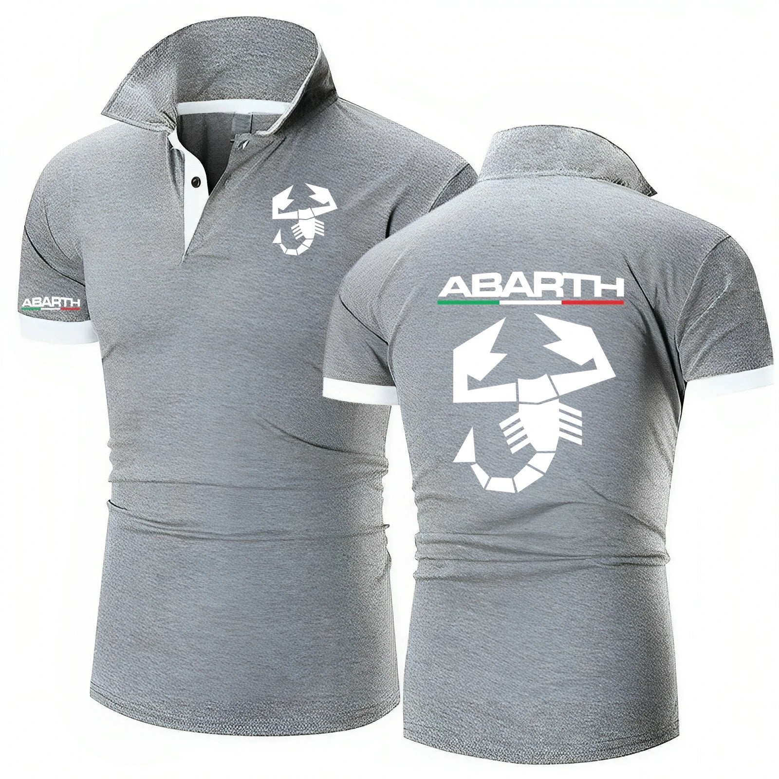 Summer Polo Shirt Abarth Scorpion Logo Men Polo Shirt Fashion Pullover HipHop Harajuku Male Short Sleeve Brand Polo Shirts Tee