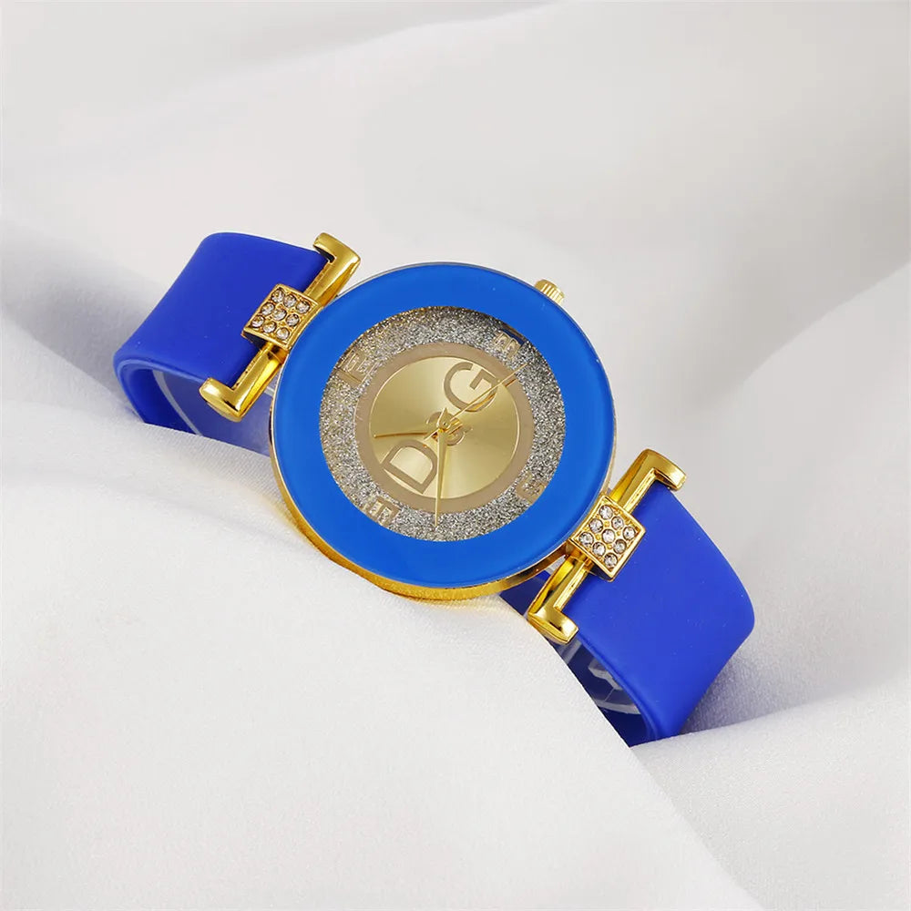 Simple black white quartz watches women minimalist design silicone strap wristwatch big dial women's fashion creative watch