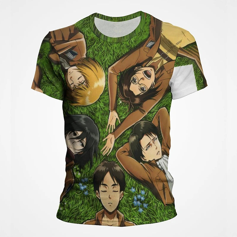 Attack on Titan 3D Print T-Shirts Men Women Casual Fashion Anime Short Sleeve Oversized T Shirt Harajuku Tees Tops Male Clothing