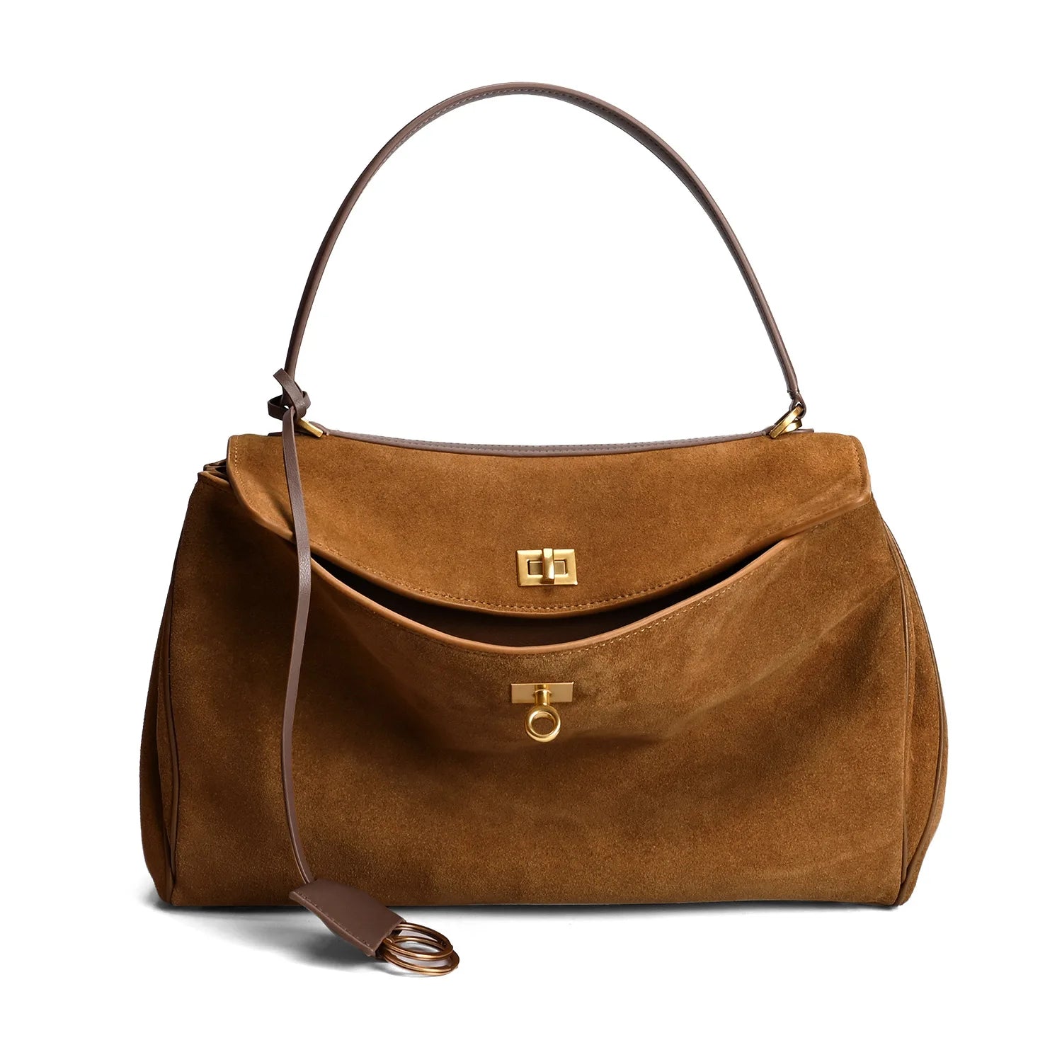 New Rodeo Luxury Designer Women's Handbag Cowhide Suede Tote Fashion Gold Buckle Shoulder Bag Trendy Lady Satchel