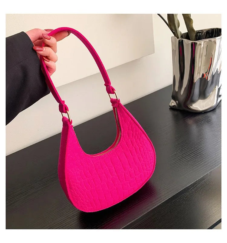 NEW Women's Bag Soft Trendy Korean Version Underarm Bag Solid Color Ladies Handbags Fashion Design Girls Small Shoulder Bags