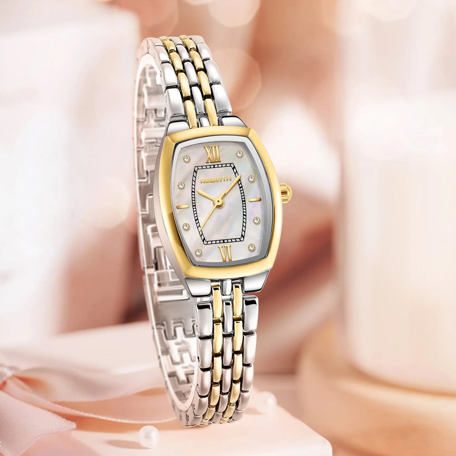 Elegant and Versatile Stainless Steel Strap Business Simple Barrel-Shaped Quartz Watch as a Gift