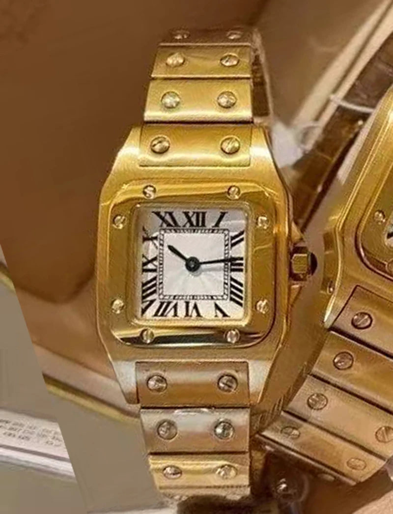 Fashion Brand Wrist Watches Woman Girl Ladies 29mm 26mm Square Good Quality Steel Metal Band Japanese Quartz Luxury Clock CT115