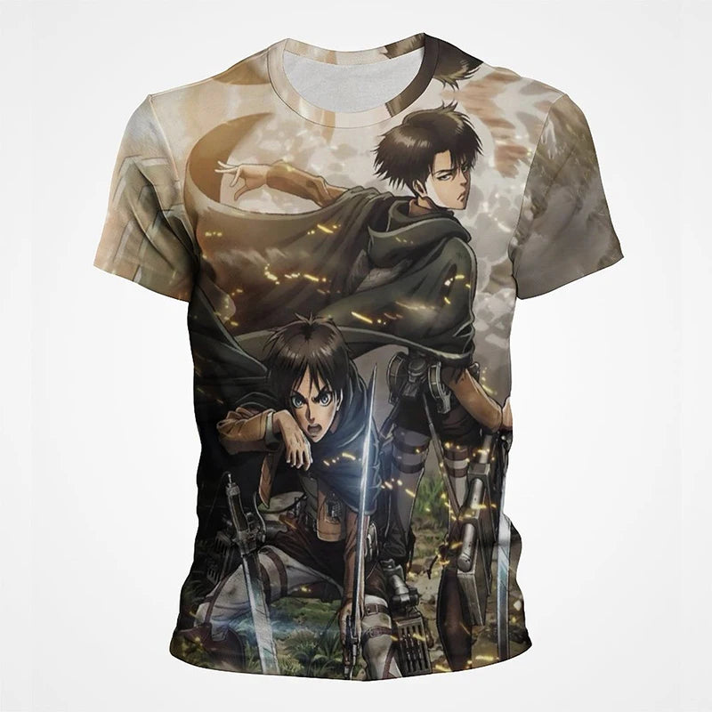 Attack on Titan 3D Print T-Shirts Men Women Casual Fashion Anime Short Sleeve Oversized T Shirt Harajuku Tees Tops Male Clothing