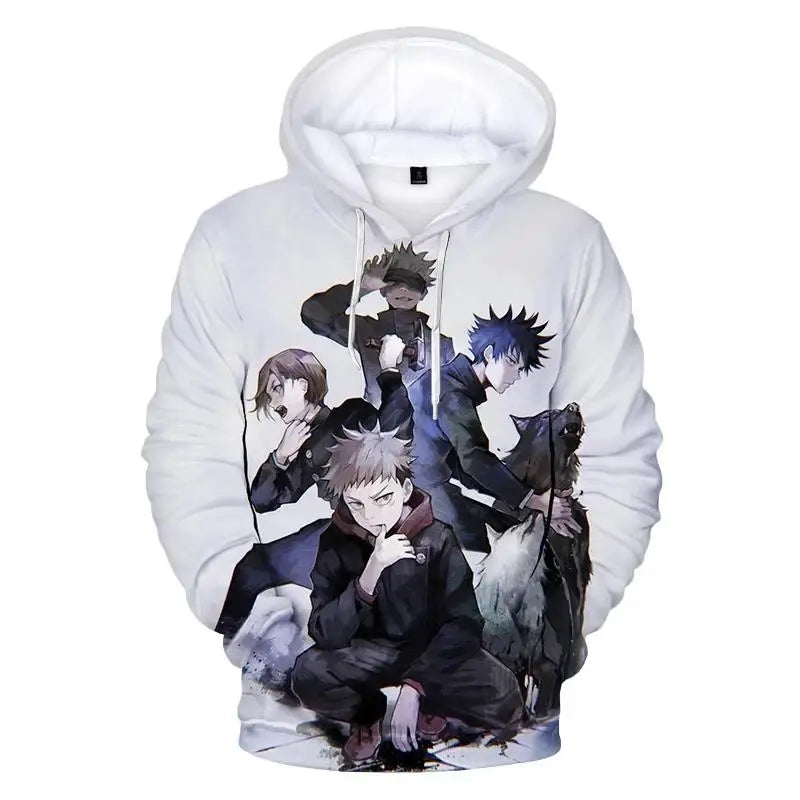Hot Anime Jujutsu Kaisen 3D Print Autumn/Winter Men Hoodies Casual Oversized Pullover Harajuku Hoodie Sweatshirts Men Clothing