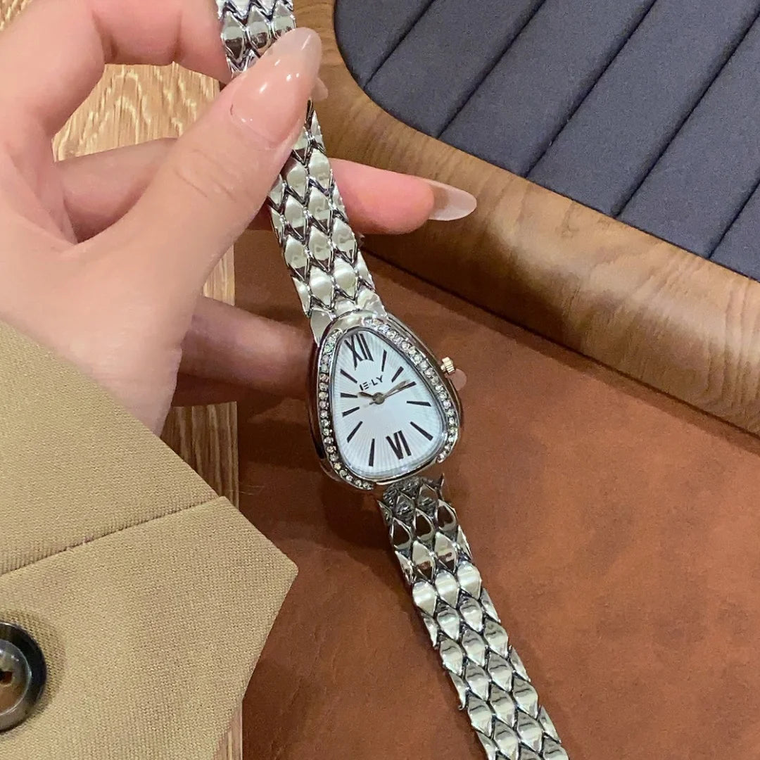 Luxury Women Watches Brand Quartz Fashion Ladies Snake Rhinestones Wristwatch Girls Gifts Elegant Clock Relogio Feminino