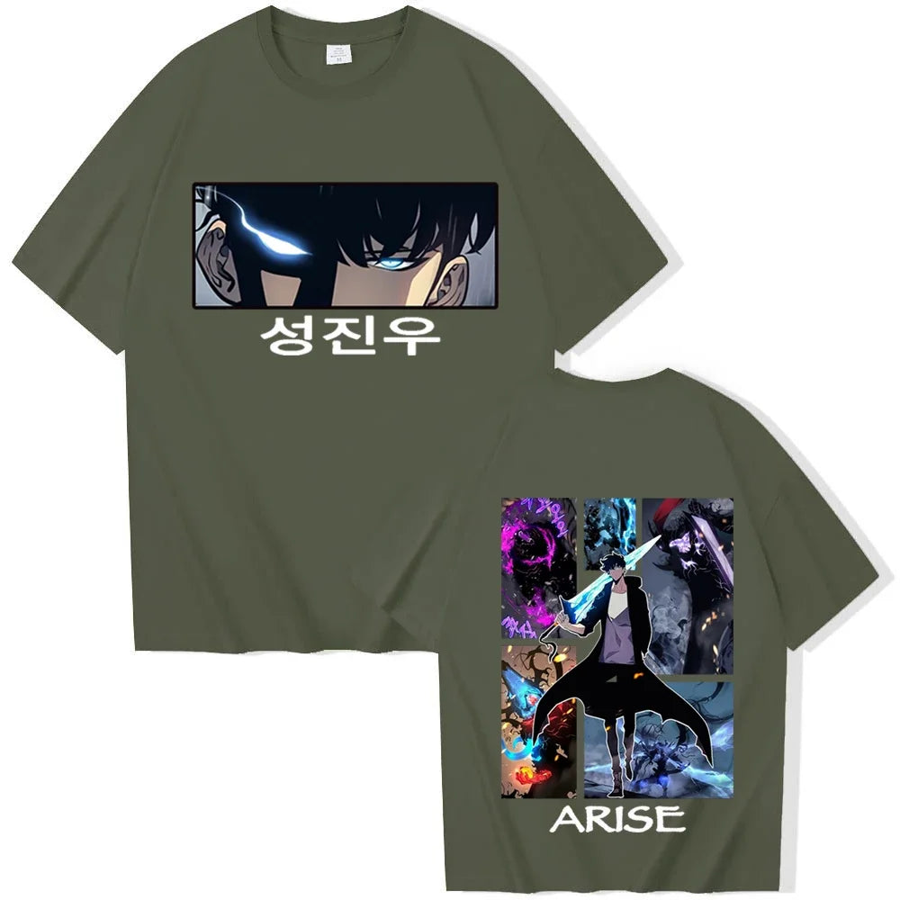 2025 Solo Leveling Hot Anime T-Shirts Unisex Harajuku O-Neck Short Sleeve Shirts Fans Gift