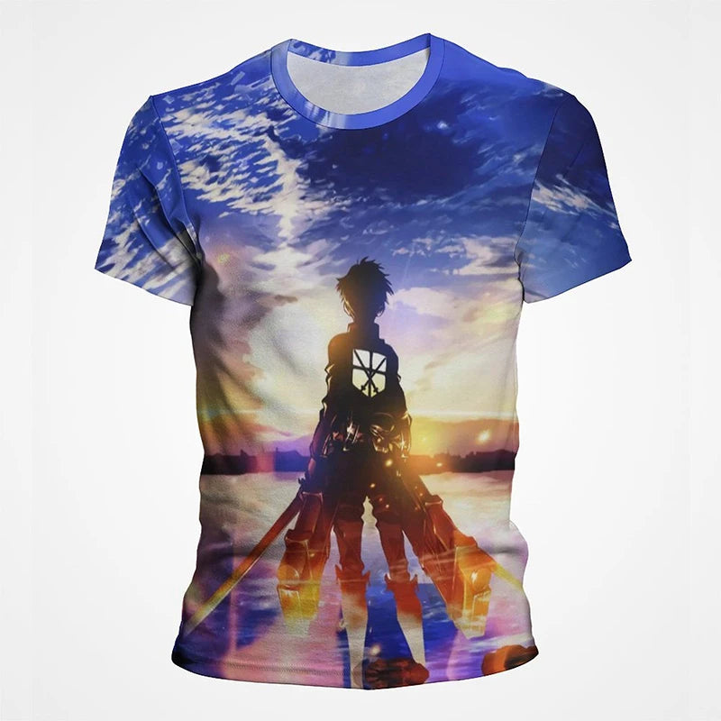 Attack on Titan 3D Print T-Shirts Men Women Casual Fashion Anime Short Sleeve Oversized T Shirt Harajuku Tees Tops Male Clothing