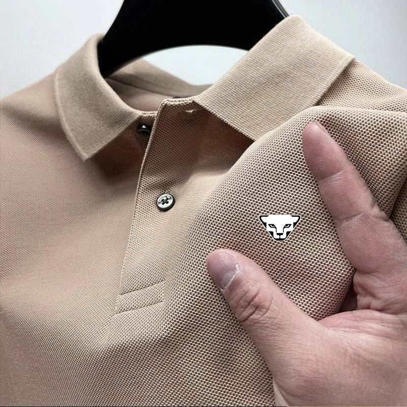 Men's Fashion Solid Color Short Sleeve Polo Shirt Summer Breathable Comfortable Top Urban Fashion Short Sleeve Clothing