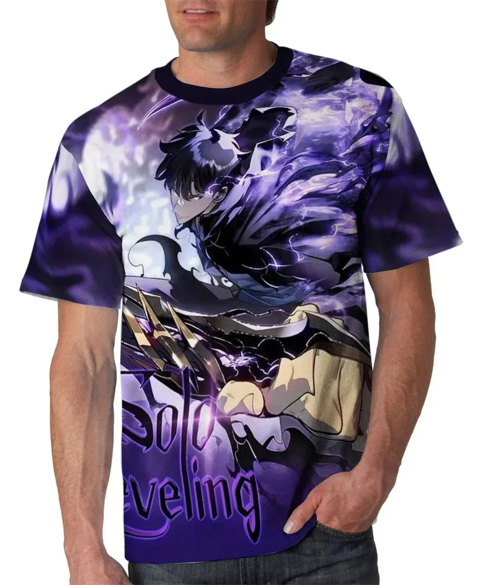 Korea Solo Leveling Anime Comics 3D Print role hobby clothing Short Sleeve T-shirt Oversized Top Quick-drying Tee animation fans
