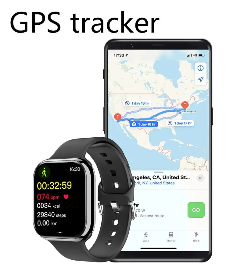 GPS Smart Watch Men For Apple Watch 10 Series Always On Display Body Temperature BT Call NFC Women Smartwatch For IOS Android