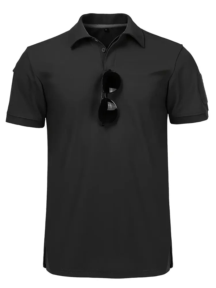Tactical Military T-shirt Outdoor Breathable Army Combat T Shirt Quick Dry Hunting Camping Hiking Fishing Lapel Polos Tee Tops