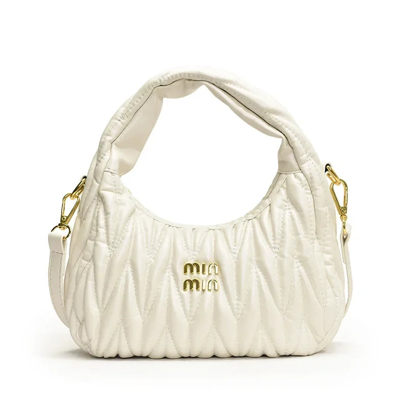 Fashionable Folded Bean Bag Women's Shoulder Bag Korean Style Summer Hot Sale Of The Season Handheld Crossbody Bag Simple Design