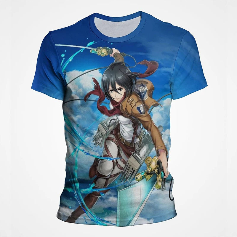 Attack on Titan 3D Print T-Shirts Men Women Casual Fashion Anime Short Sleeve Oversized T Shirt Harajuku Tees Tops Male Clothing