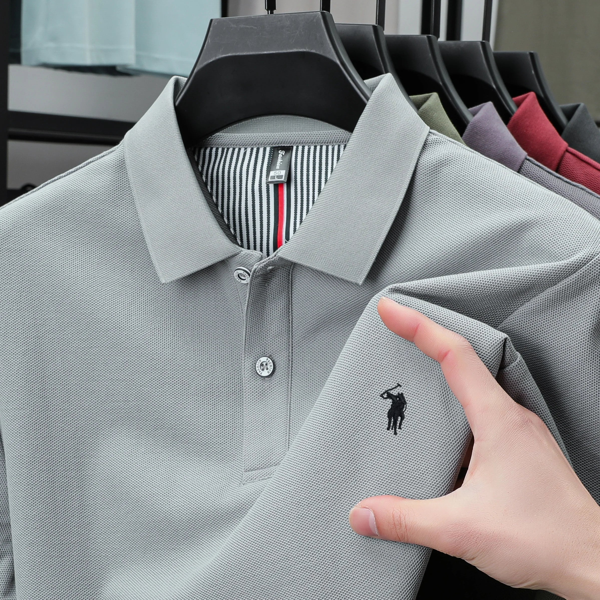 100% pure cotton fashionable men's shortsleeved polo shirt summer new business casual top exquisite brand pony embroidery Tshirt