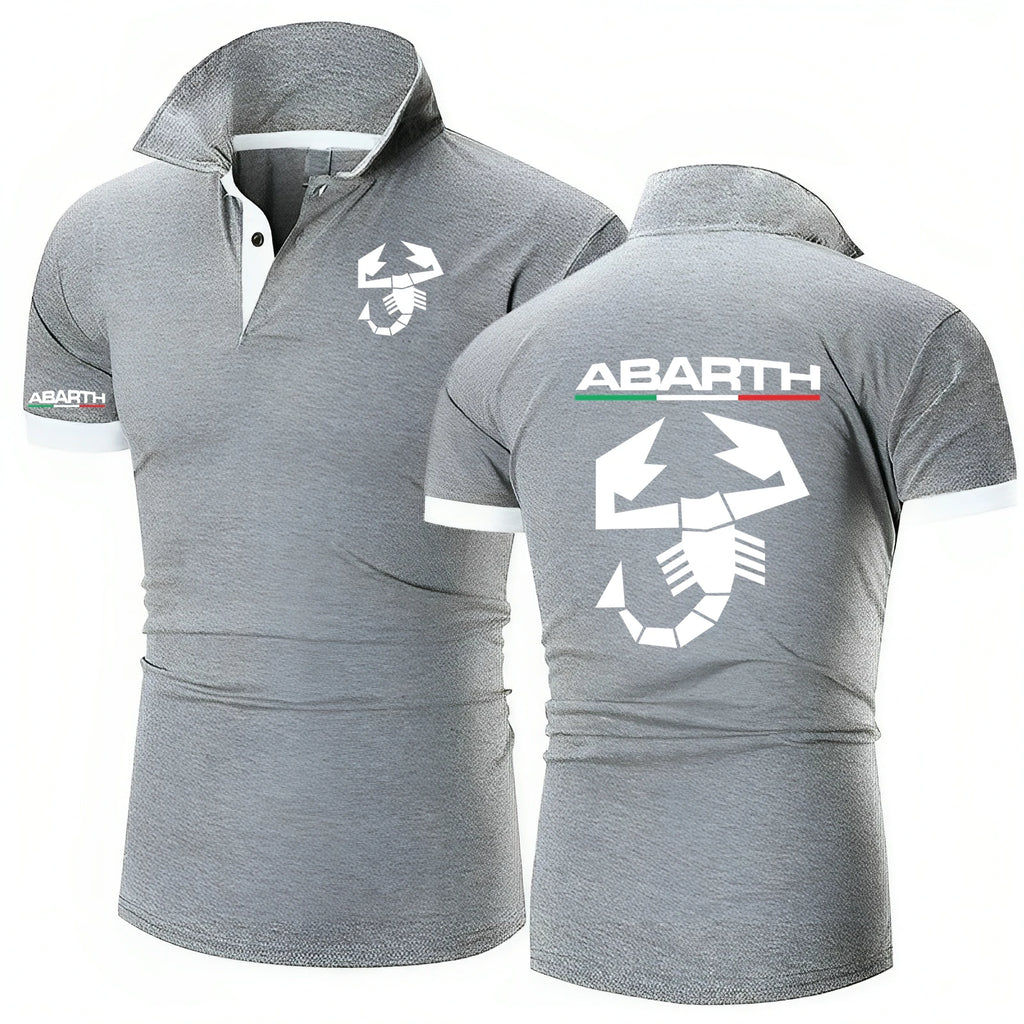 Summer Polo Shirt Abarth Scorpion Logo Men Polo Shirt Fashion Pullover HipHop Harajuku Male Short Sleeve Brand Polo Shirts Tee