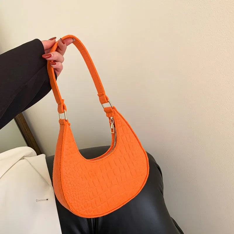 NEW Women's Bag Soft Trendy Korean Version Underarm Bag Solid Color Ladies Handbags Fashion Design Girls Small Shoulder Bags