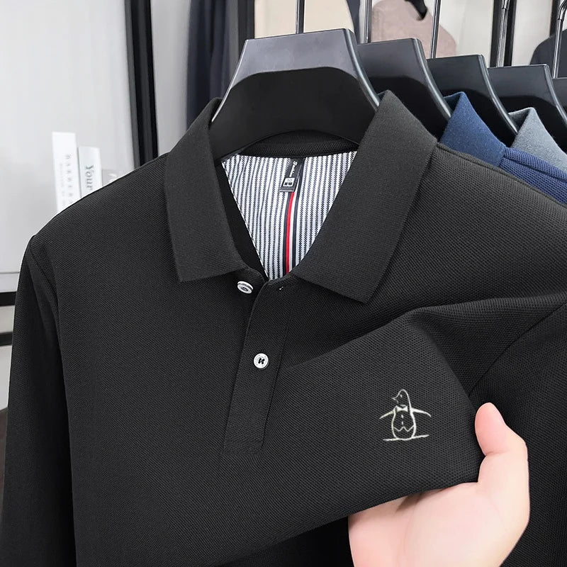 Men's long sleeved casual T-shirt 2025 autumn series comfortable breathable golf polo shirt exquisite and fashionable design