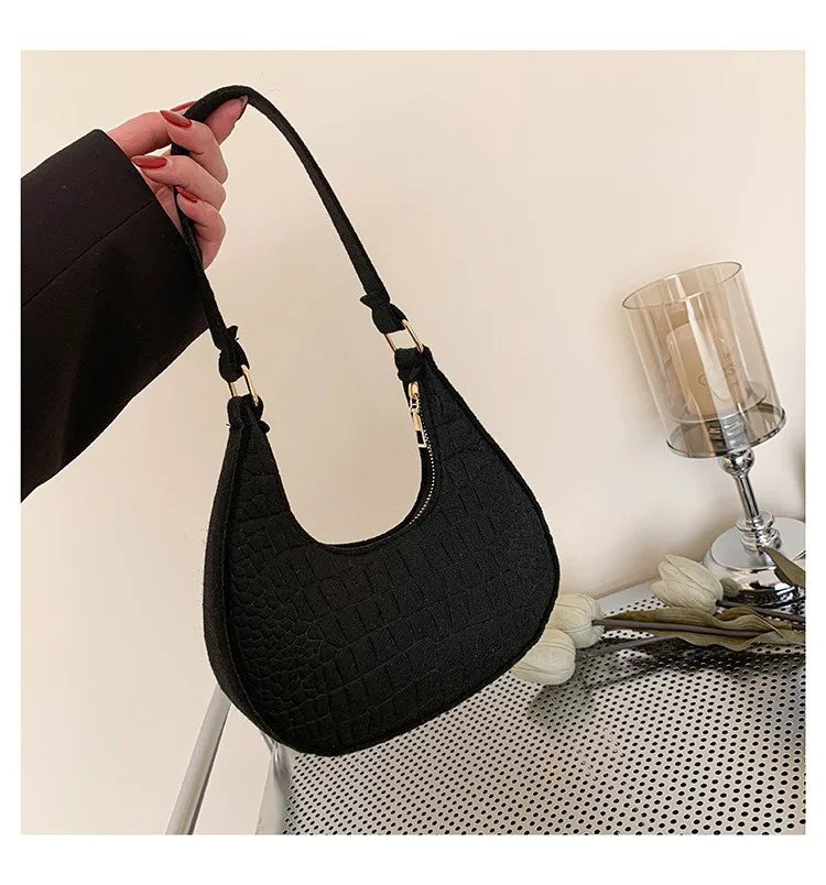 NEW Women's Bag Soft Trendy Korean Version Underarm Bag Solid Color Ladies Handbags Fashion Design Girls Small Shoulder Bags