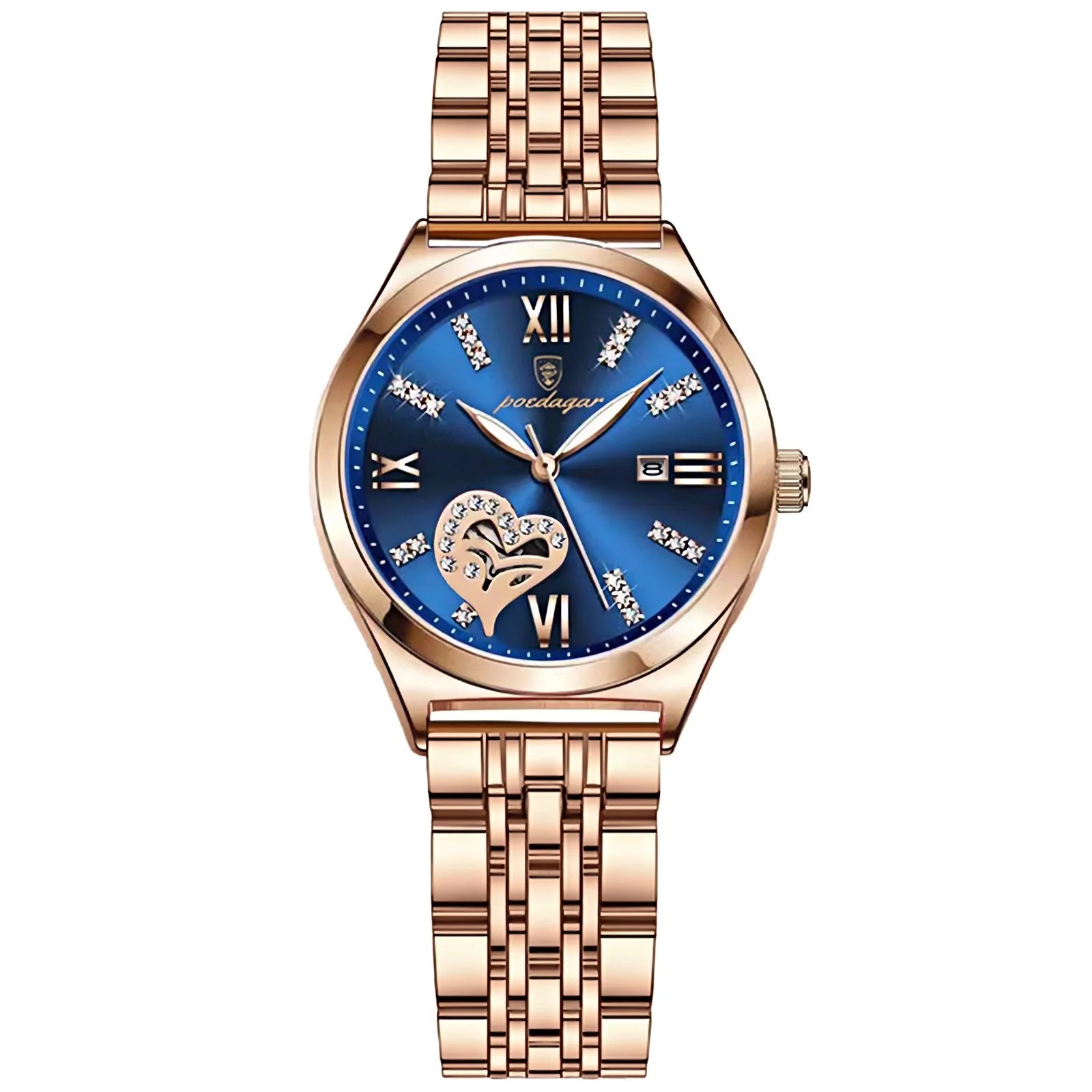 POEDAGAR Luxury Watches For Women Waterproof Luminous Date Stainless Steel Woman Watch Elegant Fashion Quartz Ladies Wristwatch
