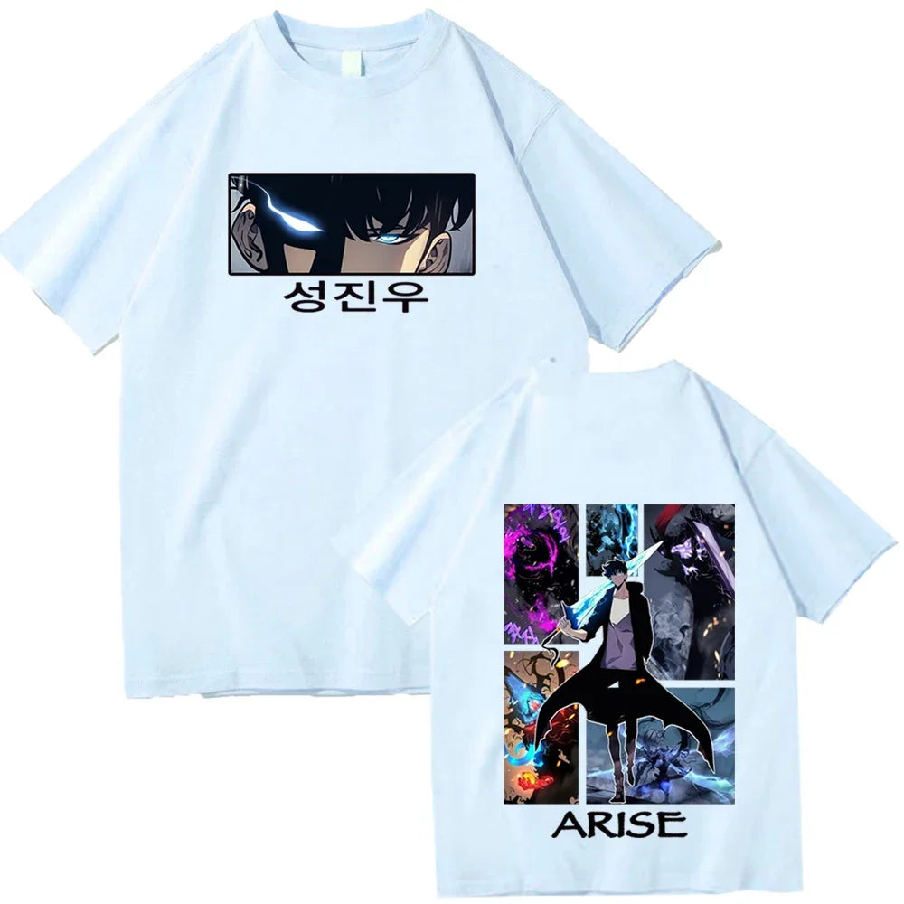 2025 Solo Leveling Hot Anime T-Shirts Unisex Harajuku O-Neck Short Sleeve Shirts Fans Gift
