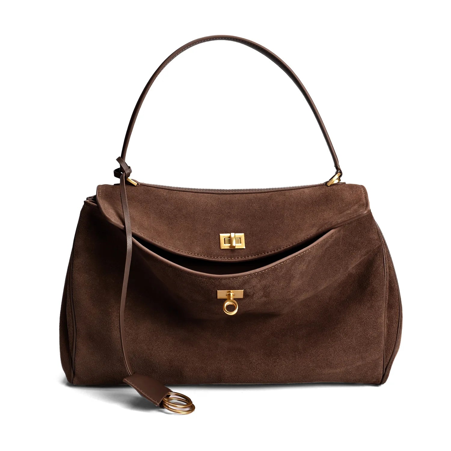 New Rodeo Luxury Designer Women's Handbag Cowhide Suede Tote Fashion Gold Buckle Shoulder Bag Trendy Lady Satchel