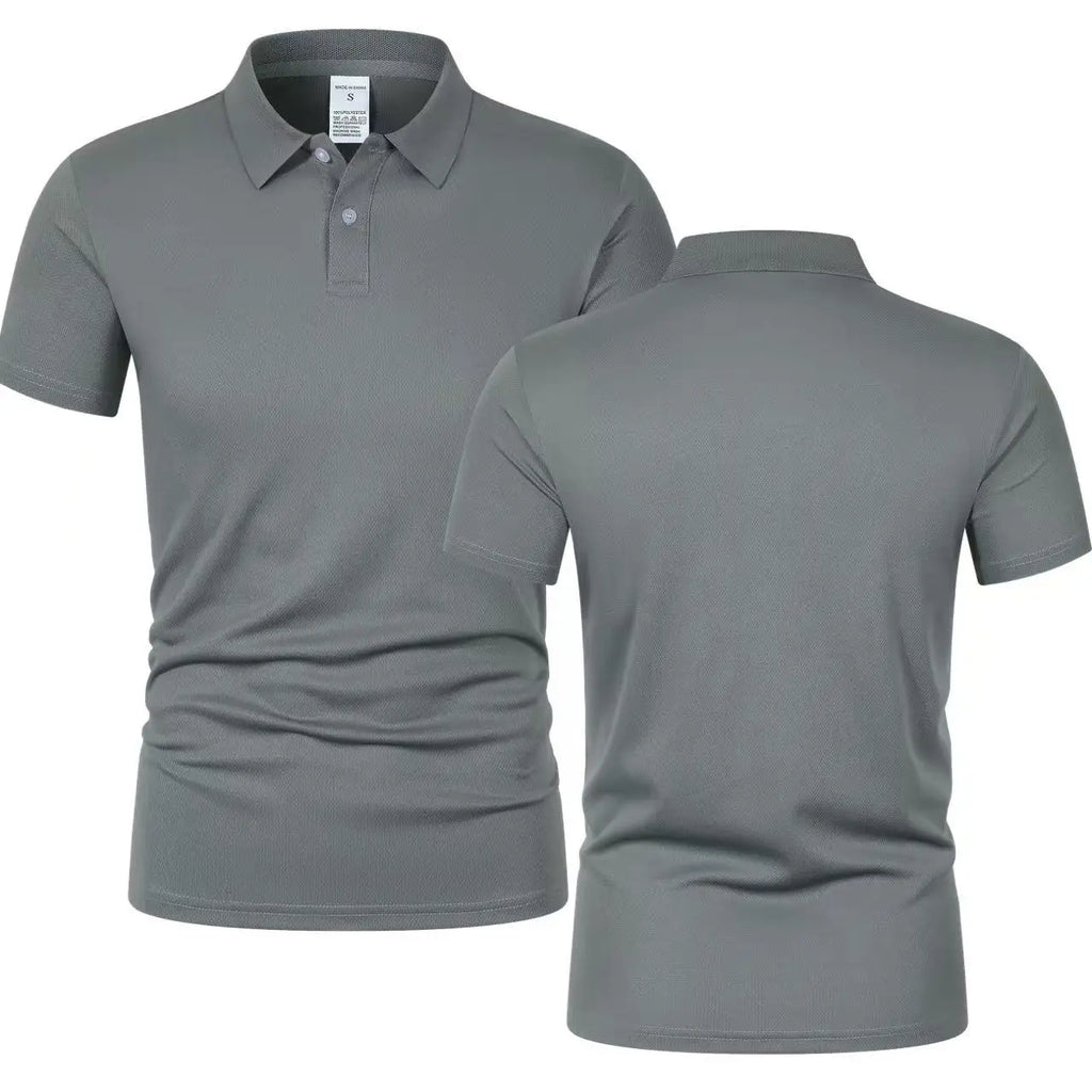 Solid color polo shirt ultra-light men's quick-drying breathable sweat-wicking shirt suitable for fitness gym and running