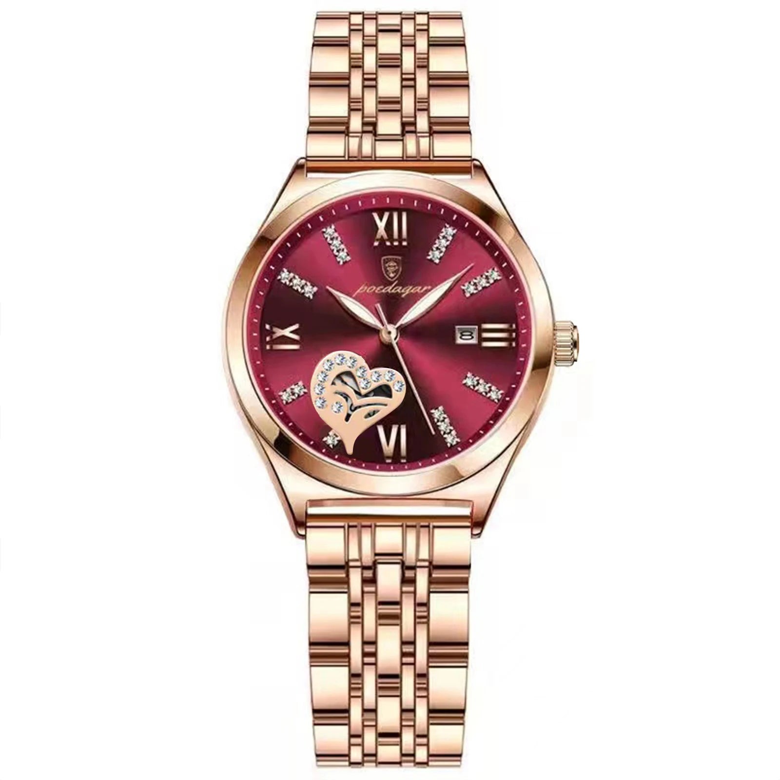 POEDAGAR Luxury Watches For Women Waterproof Luminous Date Stainless Steel Woman Watch Elegant Fashion Quartz Ladies Wristwatch
