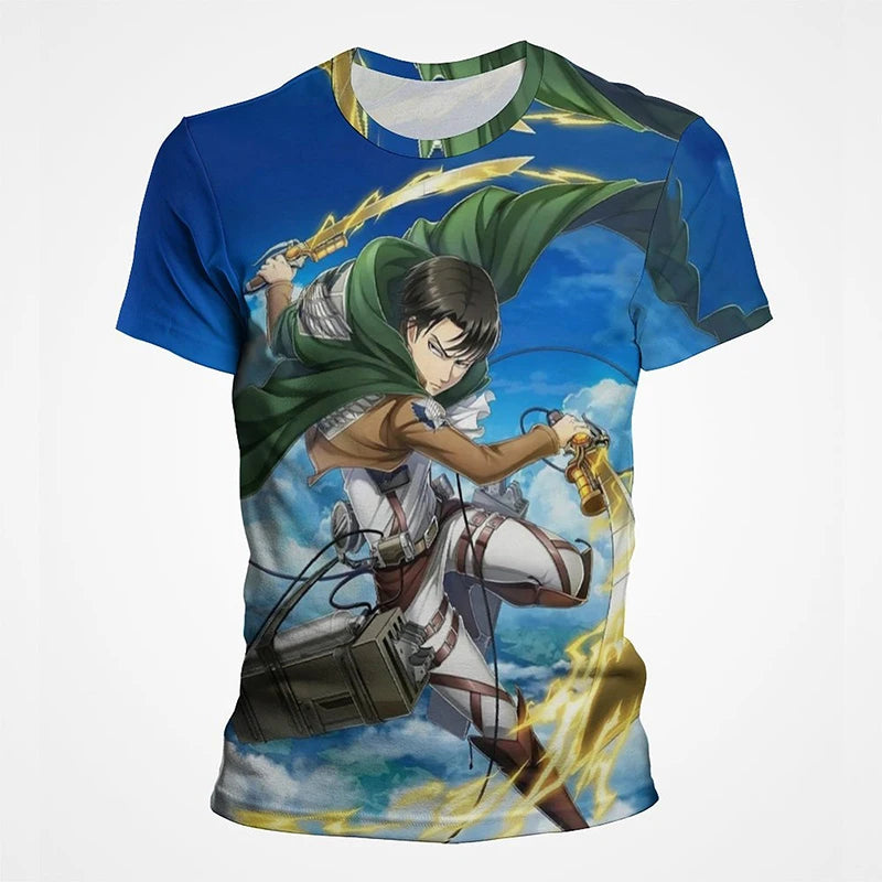 Attack on Titan 3D Print T-Shirts Men Women Casual Fashion Anime Short Sleeve Oversized T Shirt Harajuku Tees Tops Male Clothing