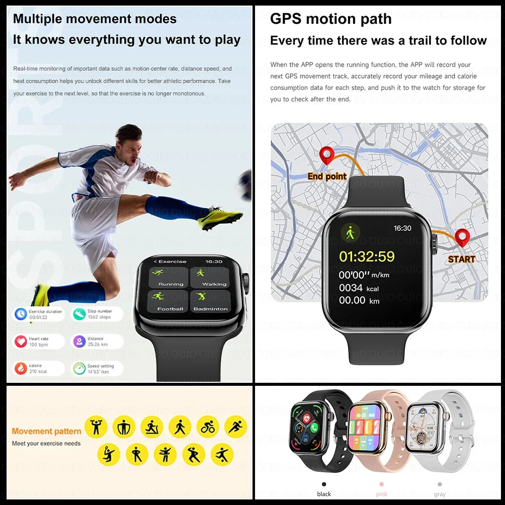 For Apple Watch series smartwatch 1.83-inch screen GPS positioning health monitoring Bluetooth call multiple sports smartwatches