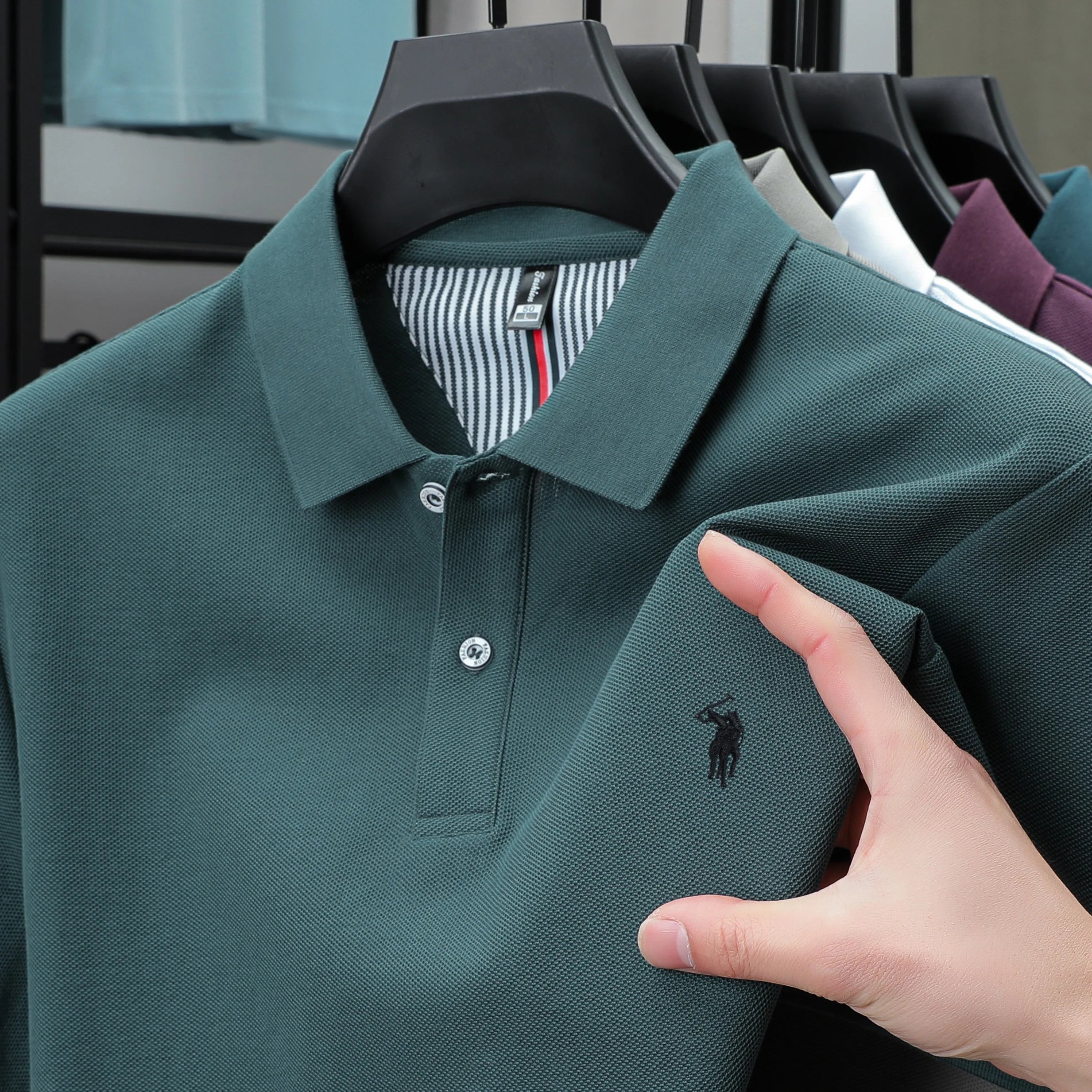 100% pure cotton fashionable men's shortsleeved polo shirt summer new business casual top exquisite brand pony embroidery Tshirt