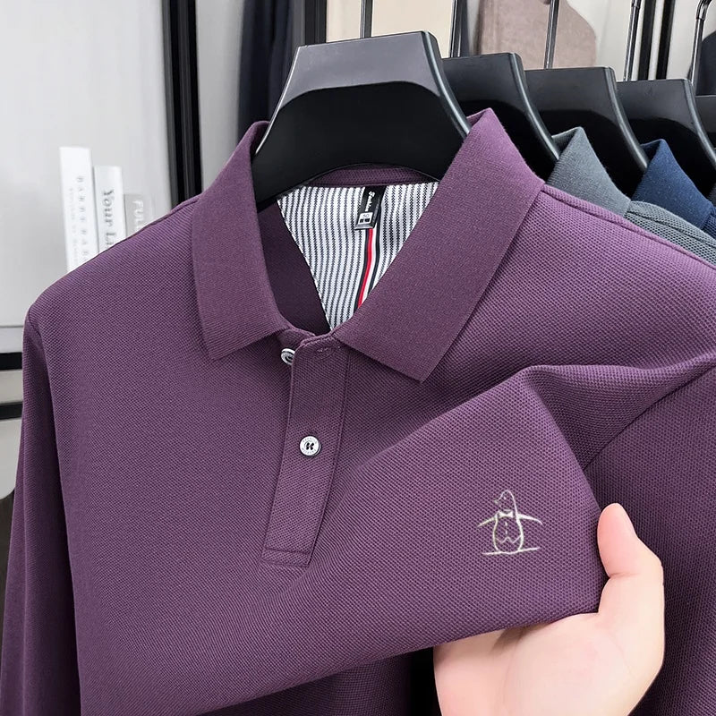 Men's long sleeved casual T-shirt 2025 autumn series comfortable breathable golf polo shirt exquisite and fashionable design