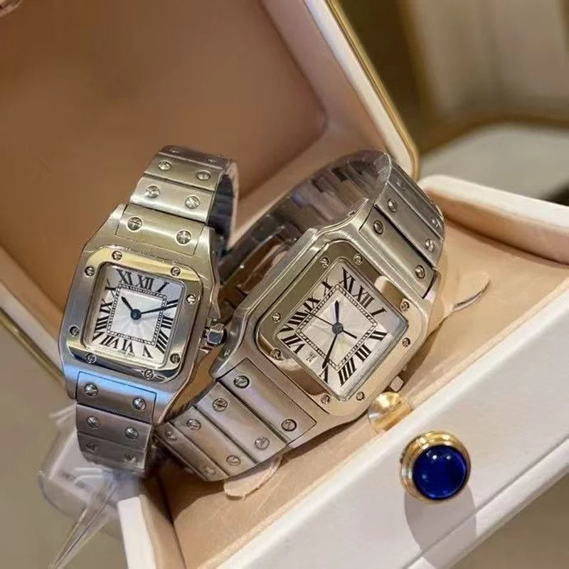 Fashion Brand Wrist Watches Woman Girl Ladies 29mm 26mm Square Good Quality Steel Metal Band Japanese Quartz Luxury Clock CT115