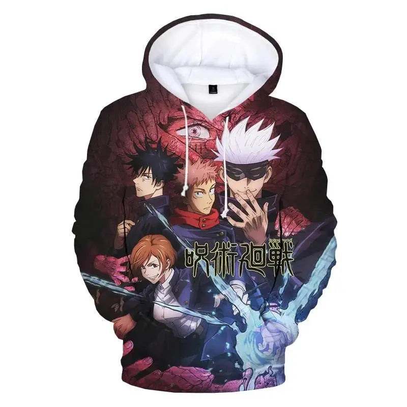 Hot Anime Jujutsu Kaisen 3D Print Autumn/Winter Men Hoodies Casual Oversized Pullover Harajuku Hoodie Sweatshirts Men Clothing