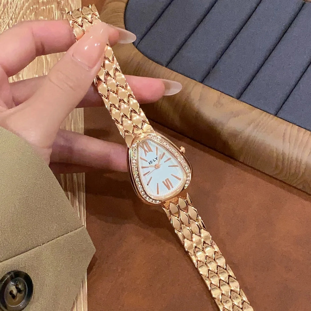 Luxury Women Watches Brand Quartz Fashion Ladies Snake Rhinestones Wristwatch Girls Gifts Elegant Clock Relogio Feminino