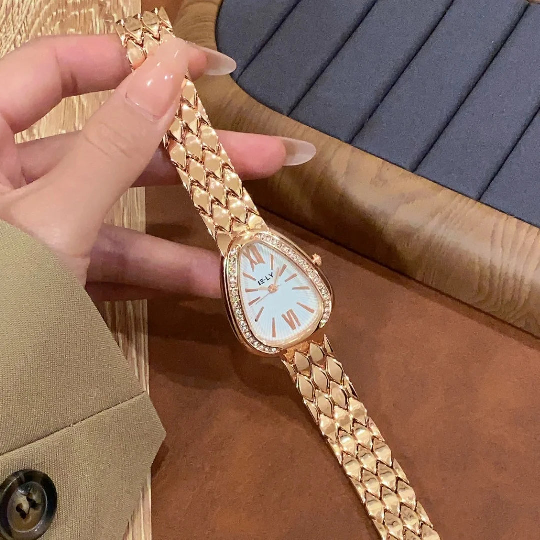Luxury Women Watches Brand Quartz Fashion Ladies Snake Rhinestones Wristwatch Girls Gifts Elegant Clock Relogio Feminino