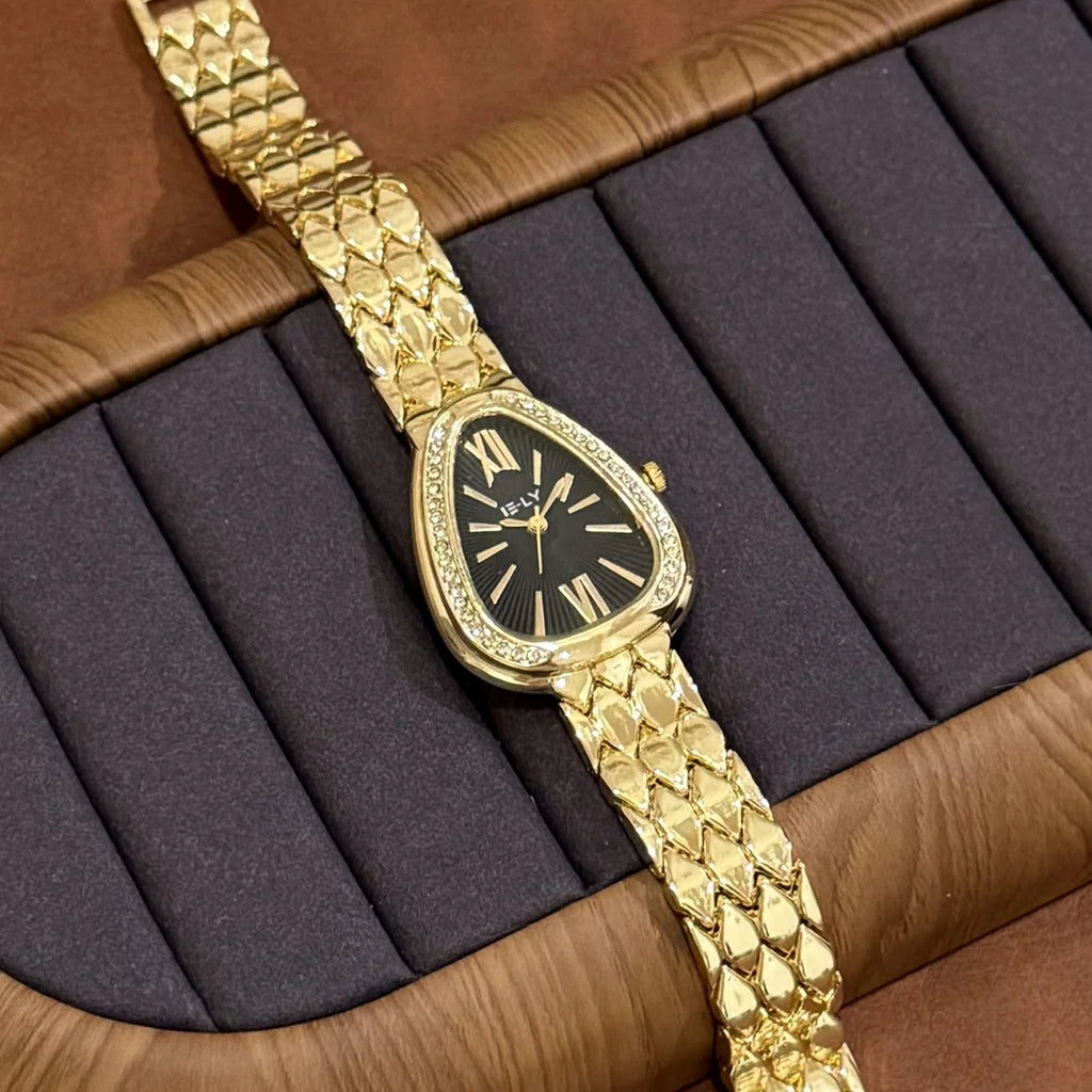 Luxury Women Watches Brand Quartz Fashion Ladies Snake Rhinestones Wristwatch Girls Gifts Elegant Clock Relogio Feminino