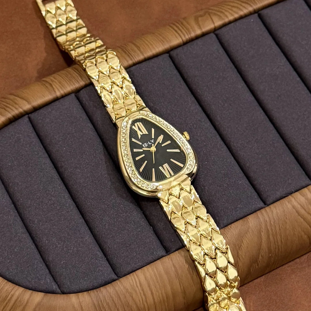 Luxury Women Watches Brand Quartz Fashion Ladies Snake Rhinestones Wristwatch Girls Gifts Elegant Clock Relogio Feminino