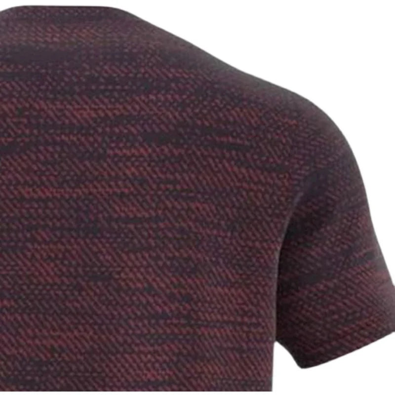 Adidas Men's Burgundy Short - Sleeve Sports T - Shirt with Brand Logo for Athletic and Casual Wear