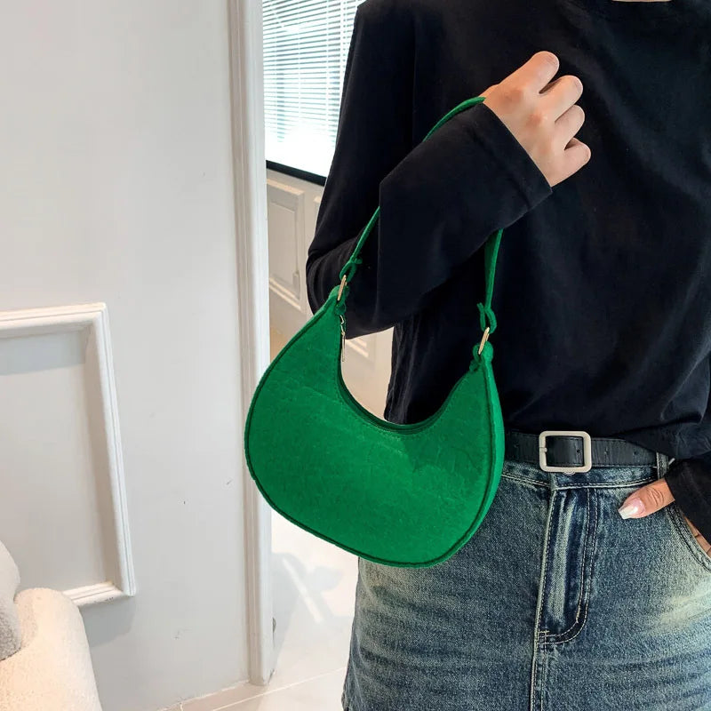 NEW Women's Bag Soft Trendy Korean Version Underarm Bag Solid Color Ladies Handbags Fashion Design Girls Small Shoulder Bags