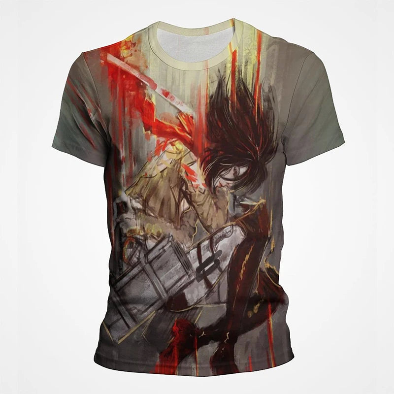 Attack on Titan 3D Print T-Shirts Men Women Casual Fashion Anime Short Sleeve Oversized T Shirt Harajuku Tees Tops Male Clothing