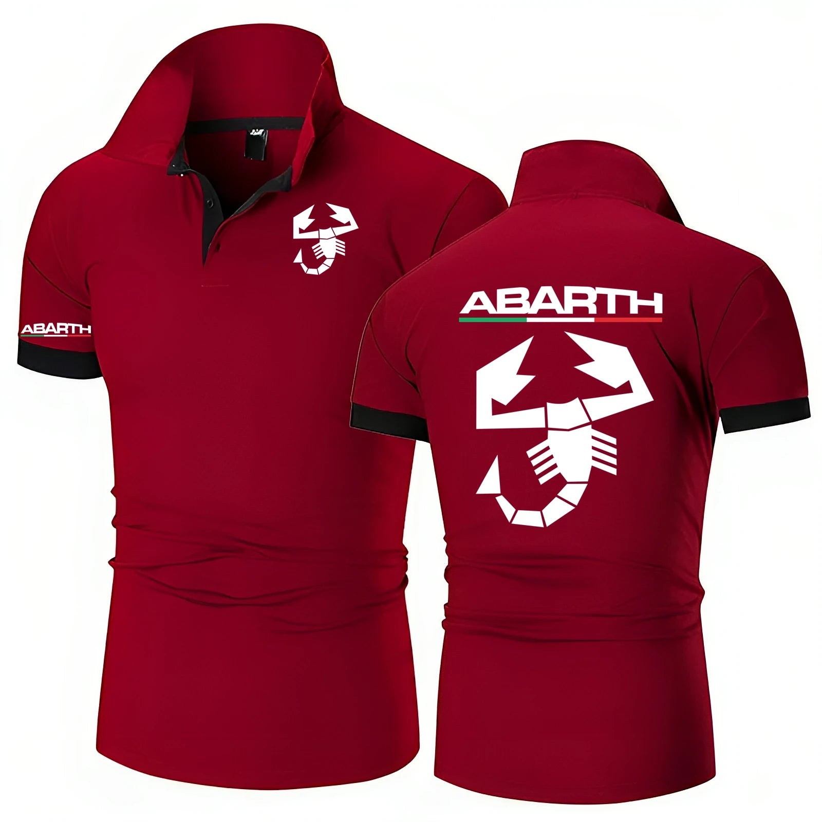 Summer Polo Shirt Abarth Scorpion Logo Men Polo Shirt Fashion Pullover HipHop Harajuku Male Short Sleeve Brand Polo Shirts Tee