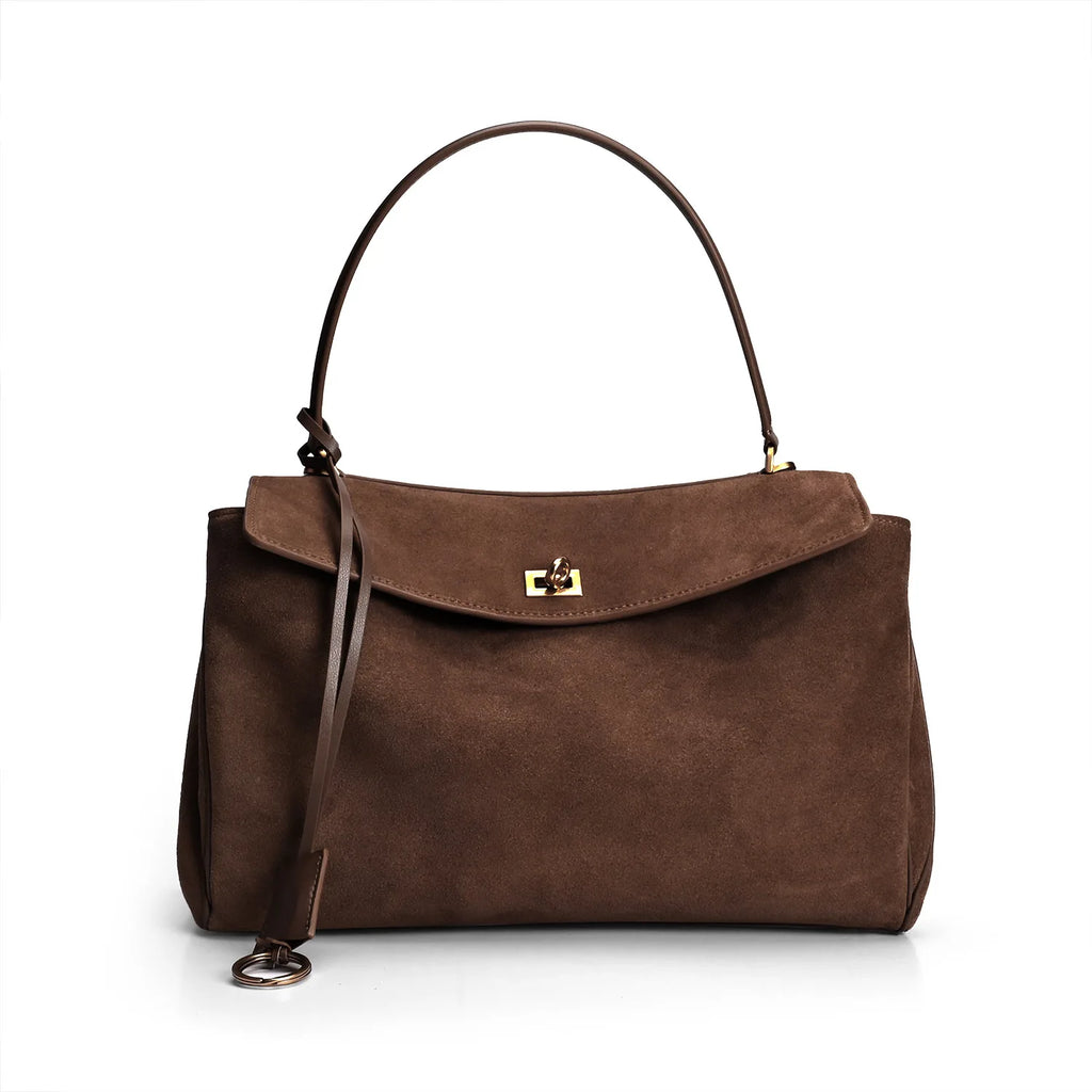 New Rodeo Luxury Designer Women's Handbag Cowhide Suede Tote Fashion Gold Buckle Shoulder Bag Trendy Lady Satchel