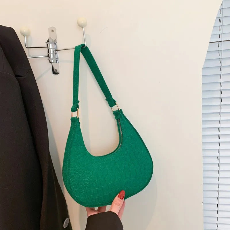 NEW Women's Bag Soft Trendy Korean Version Underarm Bag Solid Color Ladies Handbags Fashion Design Girls Small Shoulder Bags