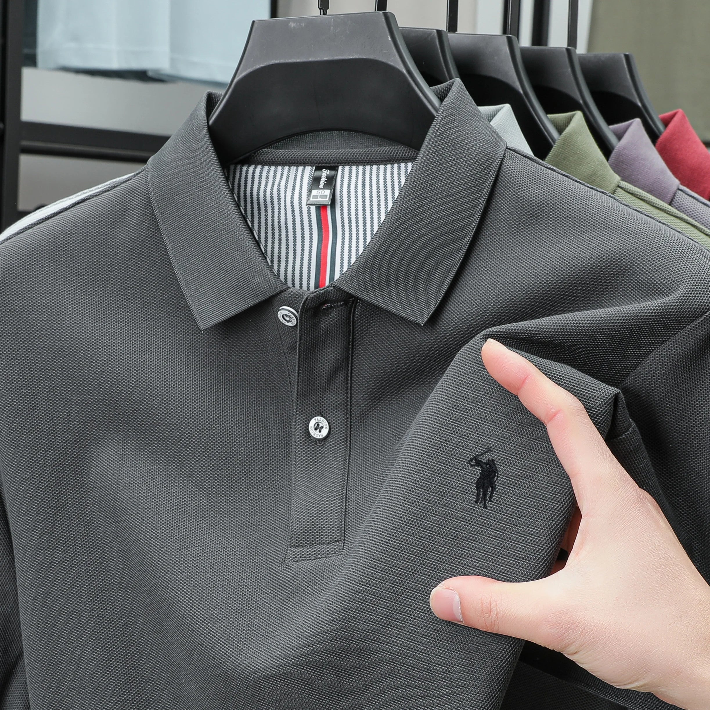100% pure cotton fashionable men's shortsleeved polo shirt summer new business casual top exquisite brand pony embroidery Tshirt
