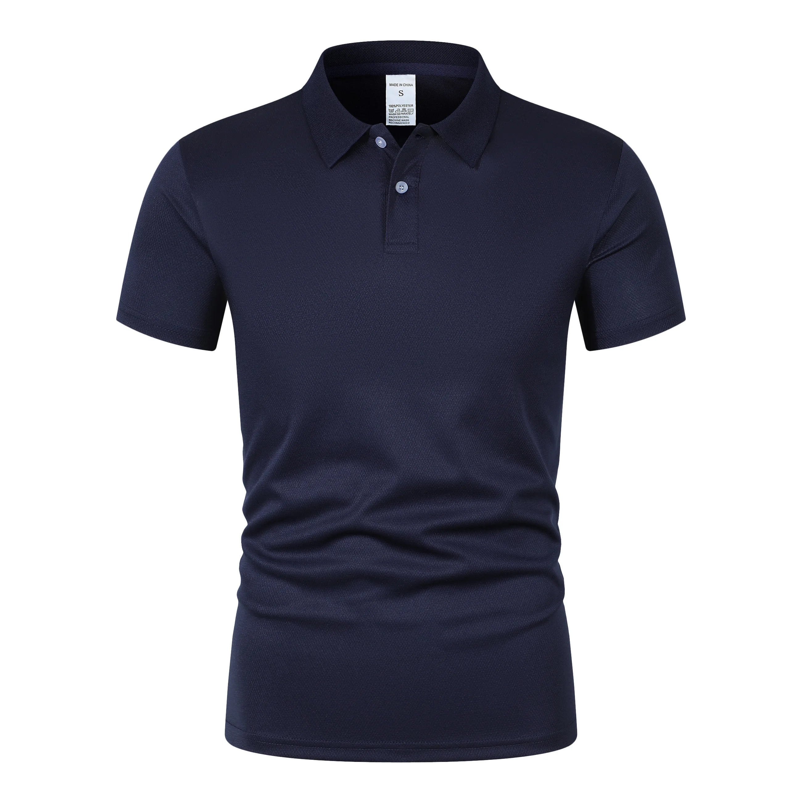 Solid color polo shirt ultra-light men's quick-drying breathable sweat-wicking shirt suitable for fitness gym and running