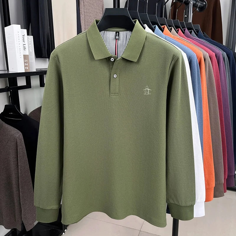 Men's long sleeved casual T-shirt 2025 autumn series comfortable breathable golf polo shirt exquisite and fashionable design