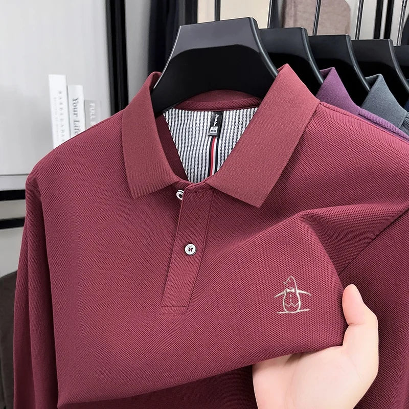 Men's long sleeved casual T-shirt 2025 autumn series comfortable breathable golf polo shirt exquisite and fashionable design