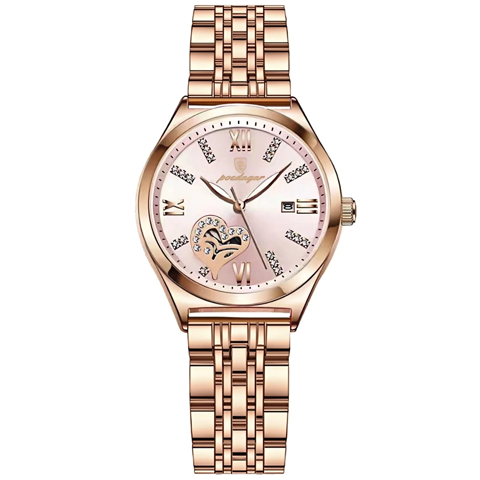 POEDAGAR Luxury Watches For Women Waterproof Luminous Date Stainless Steel Woman Watch Elegant Fashion Quartz Ladies Wristwatch